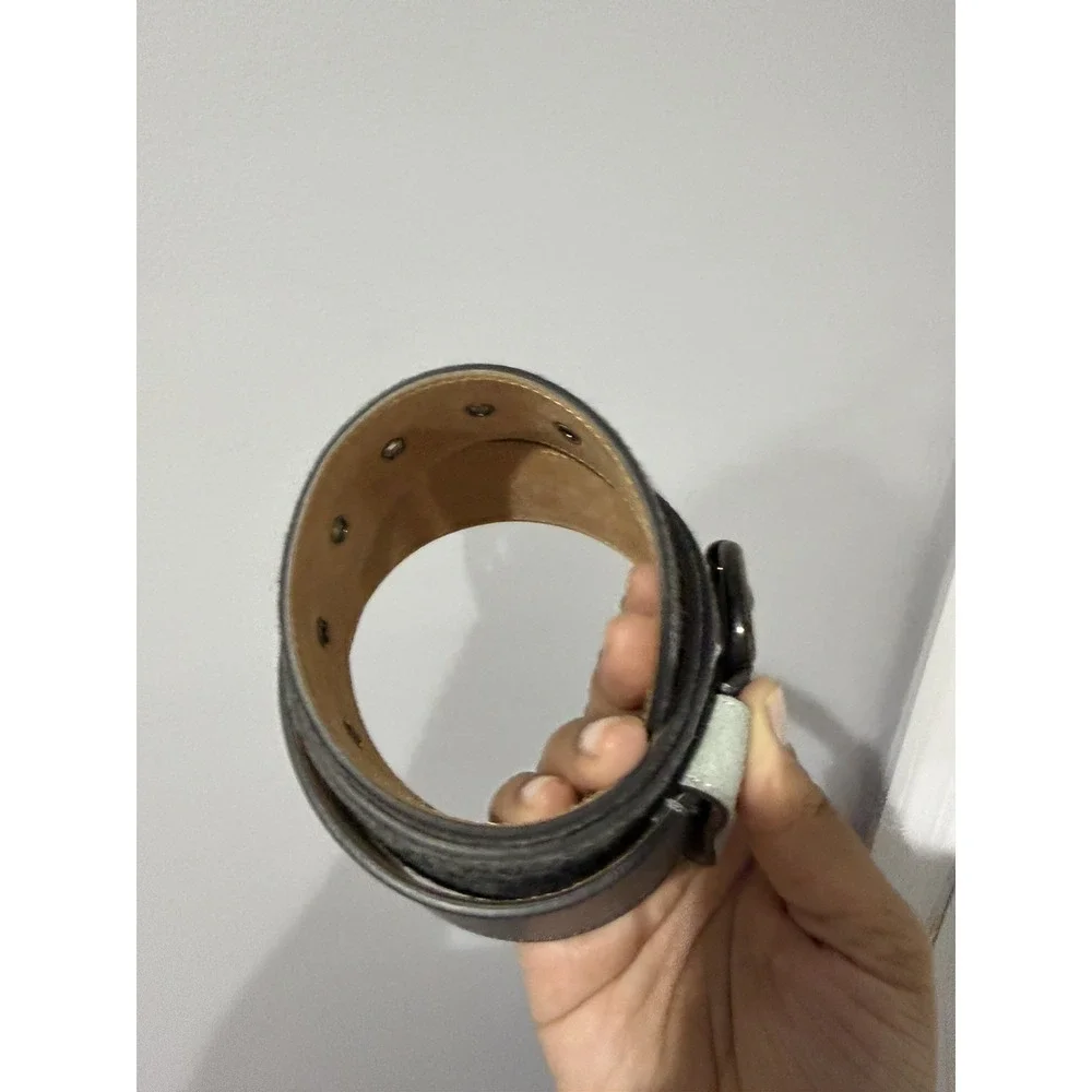Dora Italian‎ Leather Belt Gray – Textured – 38